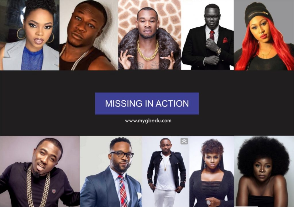 #MyGbeduList: Top Nigerian Musicians Missing In Action (2019) #MyGbeduList: top Nigerian musicians missing in action (2019)