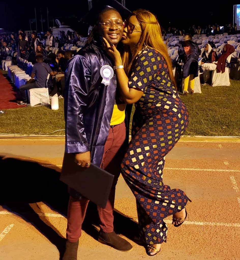 Omotola First Son, Captain E Graduates From The University